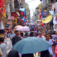 Scene of a market in Nepal